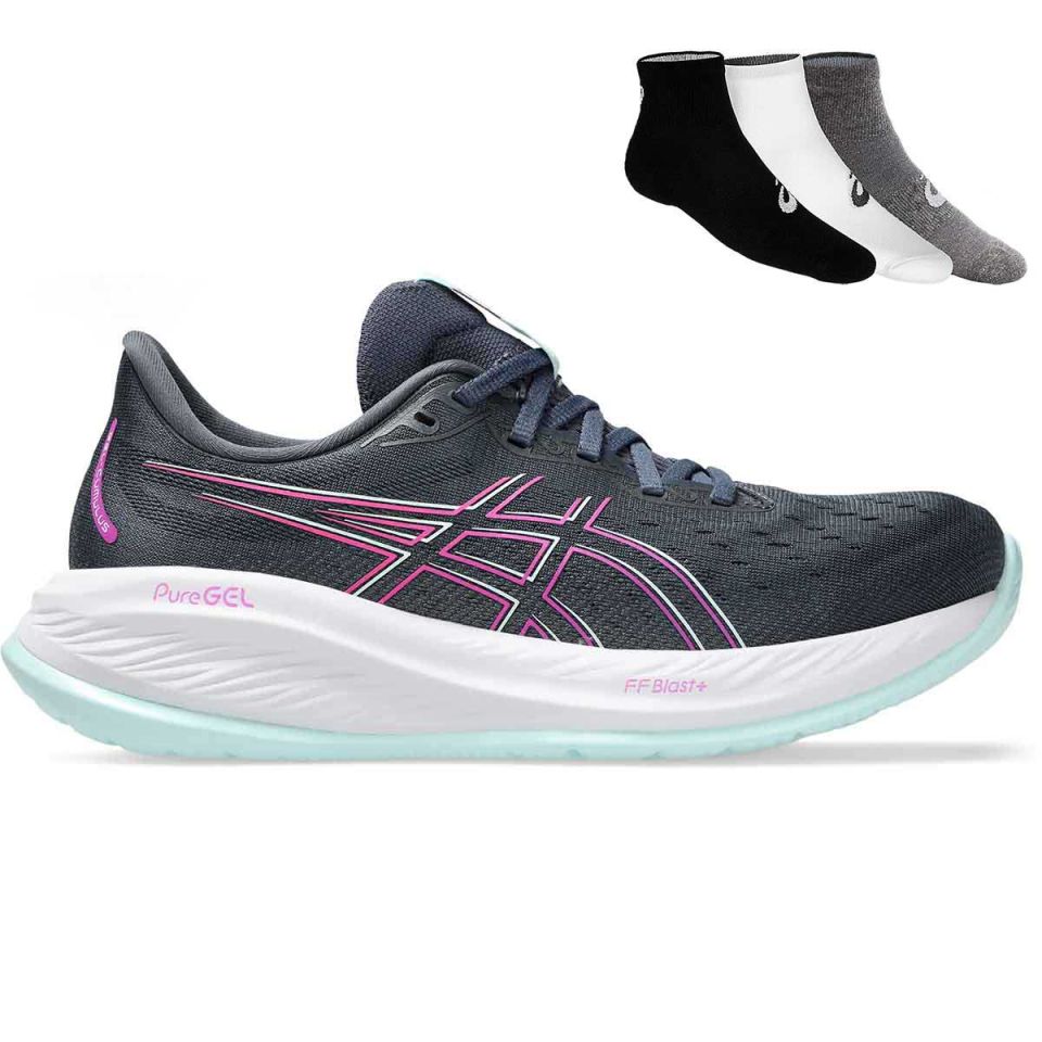 Asics Gel Cumulus 26 + gratis Asics 3-pack sokken Dames (foto 1)