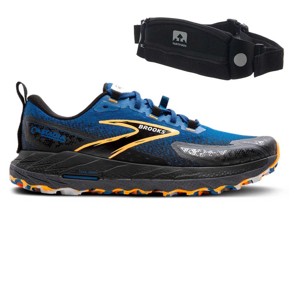 Brooks Cascadia 18 + Gratis NATHAN heupband 5k Pak Heren (foto 1)