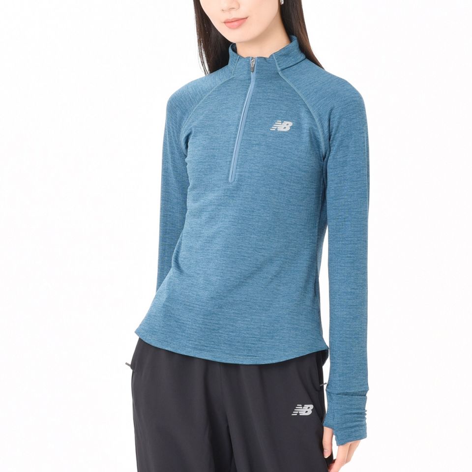 New Balance shirt lange mouw Heat Grid 1/2 zip Dames (foto 1)