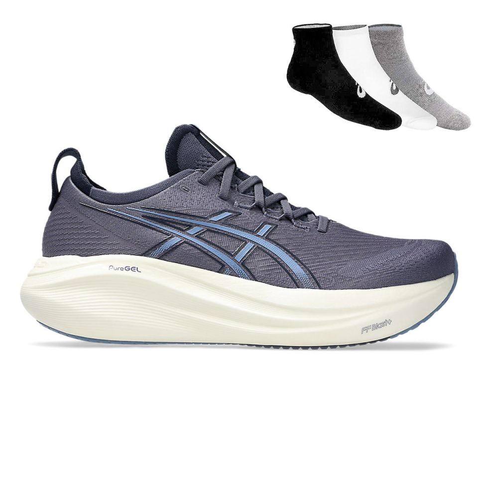 Asics Gel Nimbus 27 + Gratis Asics 3-pack sokken Heren (foto 1)