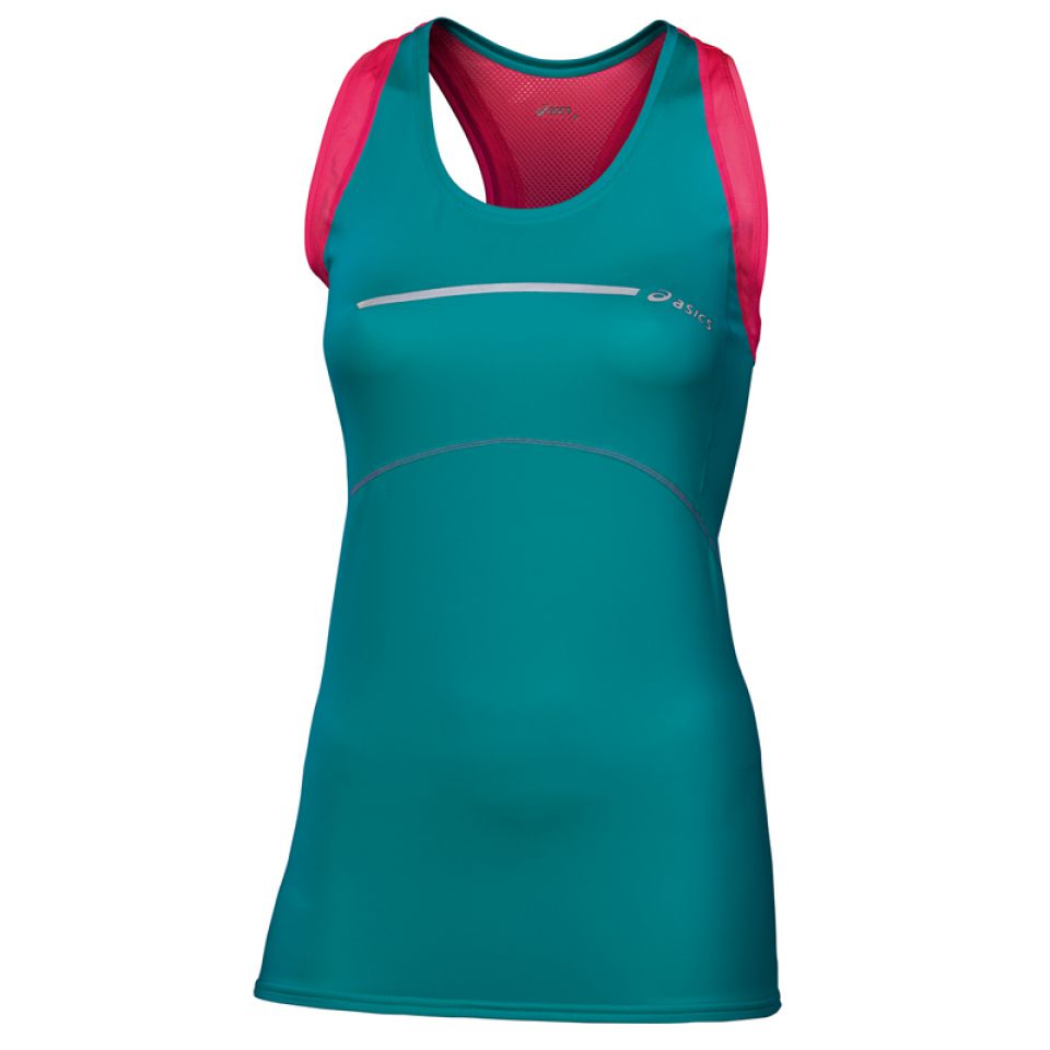 Asics singlet Tank steal/neon pink dames (foto 1)